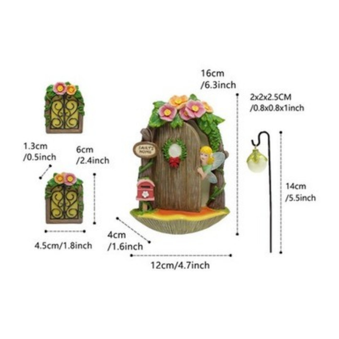 Portal de los Sueños: Set de Puerta y Ventanas de Hadas para Árboles